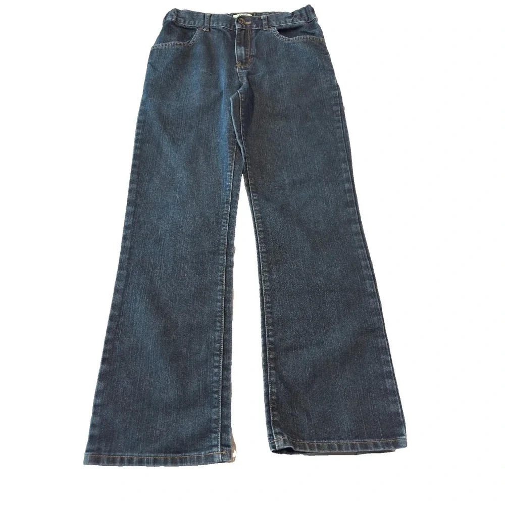 The Children's Place Girls Bootcut Jeans Youth 14 Dark Wash Adjustable Waist